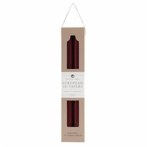 Northern Lights Bordeaux 10 in Taper Candles Perspective: front