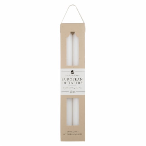 Northern Lights European Taper Candles - White Perspective: front