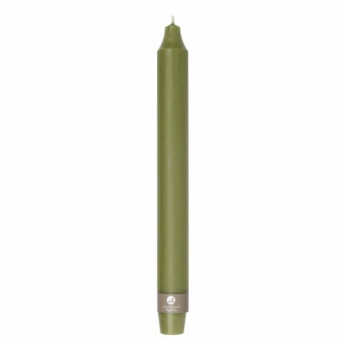 Northern Lights 10" Wide Taper Candles - Moss Green Perspective: front