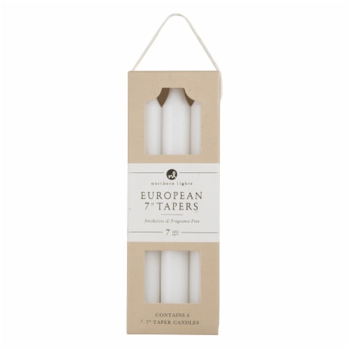 Northern Lights European Taper Candles - White Perspective: front