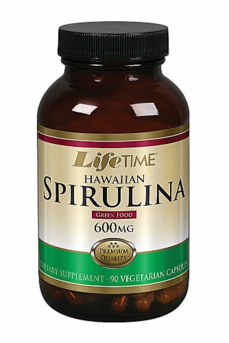 Lifetime Hawaiian Spirulina Capsules 600 mg Perspective: front