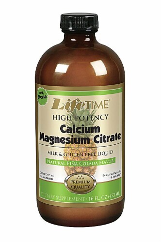 Lifetime Piña Coloda Calcium Magnesium Citrate plus Vitamin D-3 Liquid Supplement Perspective: front