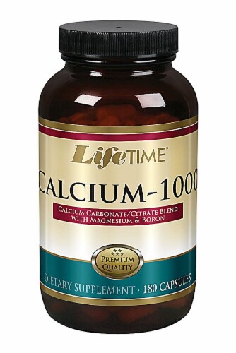 Lifetime Calcium-1000 Capsules with Magnesium and Boron Perspective: front