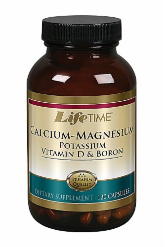 Lifetime Calcium-Magnesuim Potassium Vitamin D and Boron Capsules Perspective: front