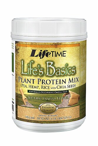 Lifetime's Lifes Basics Vanilla Plant Protein Mix Perspective: front