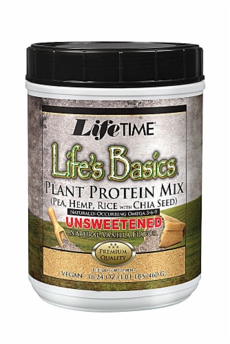 Lifetime's Life Basics Unsweetened Plant Protein Mix Perspective: front