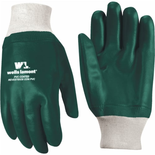 Wells Lamont Men's PVC Chemical Protection Gloves - Green Perspective: front
