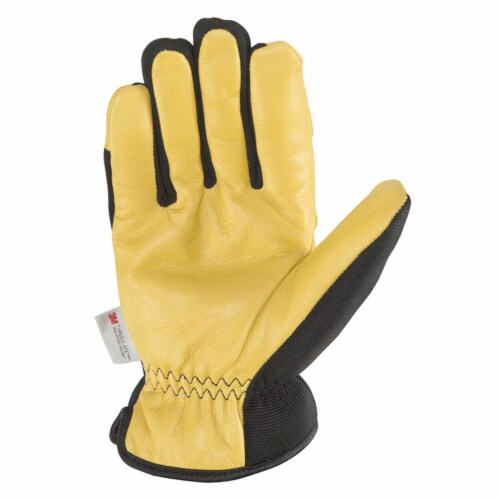 Wells Lamont Mens Cowhide Full Leather Slip-On Winter Work Gloves