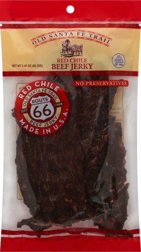 Old Santa Fe Trail Red Chile Beef Jerky Perspective: front
