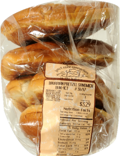Bakery Bavarian Pretzel Sandwich Bun Perspective: front
