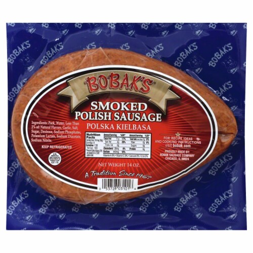 Bobak's Smoked Polish Sausage Polska Kielbasa Perspective: front