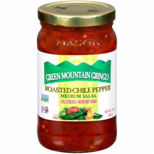 Green Mountain Gringo® Roasted Chile Pepper Medium Salsa Perspective: front