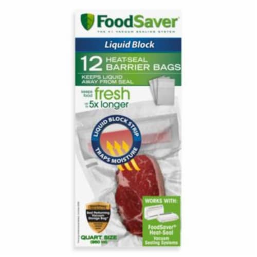 FoodSaver® Liquid Block Heat-Seal Barrier Food Storage Bags Perspective: front