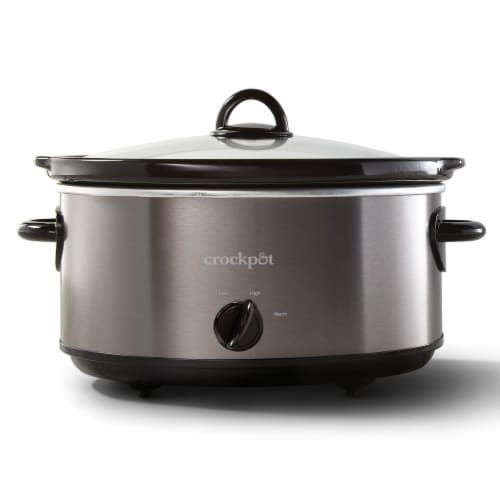 Crockpot 7-Quart Manual Slow Cooker, Red Stainless Steel 