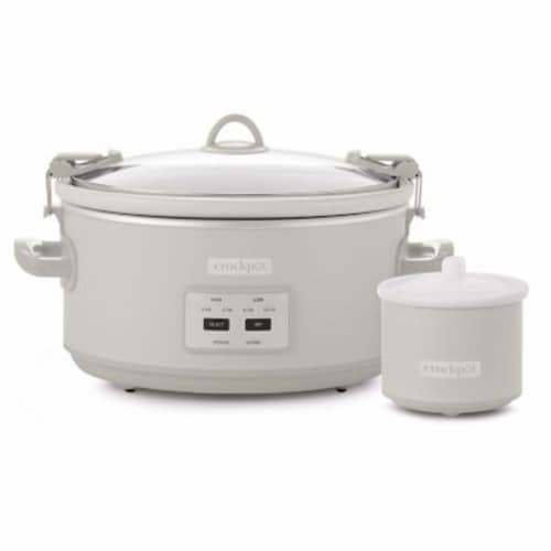 Crock-Pot 7-Quart Cook and Carry Programmable Slow Cooker, Grey