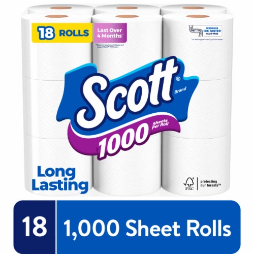 Scott 1000 Regular Rolls 1 Ply Toilet Paper