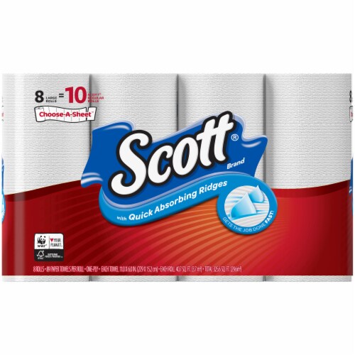 Scott Choose-A-Sheet with Quick Absorbing Ridges Paper Towel Perspective: front