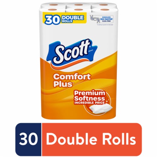 Scott ComfortPlus 1-Ply Toilet Paper Double Rolls Perspective: front