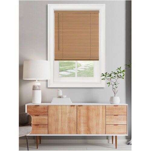 Achim MSG2367WD6 36 x 72 in. Cordless GII Morningstar 1 in. Light Filtering Mini Blind - Wood Perspective: front