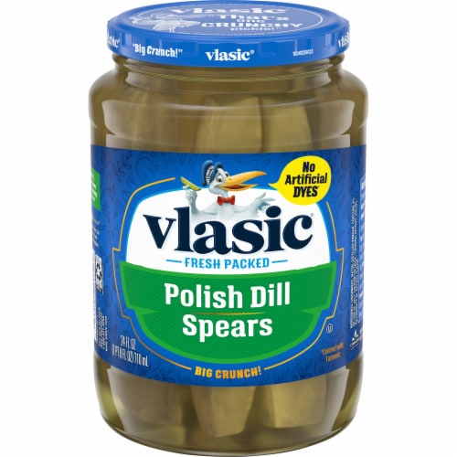 Vlasic Polish Dill Pickle Spears Perspective: front