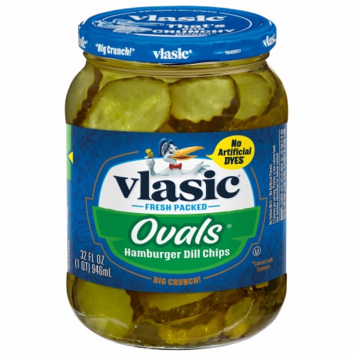 Vlasic® Ovals® Hamburger Dill Chips Perspective: front