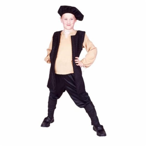RG Costumes 90313-M-BK Black Renaissance Boy Costume - Size Child-Medium Perspective: front