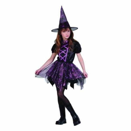 RG Costumes 91416-M Glitter Spider Witch Costume - Size Child Medium 8-10 Perspective: front