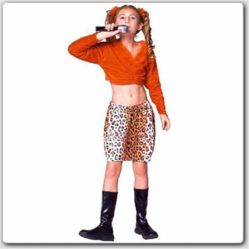 RG Costumes 19196-L Rock Star - Brown Skirt Costume - Size Child-Large Perspective: front