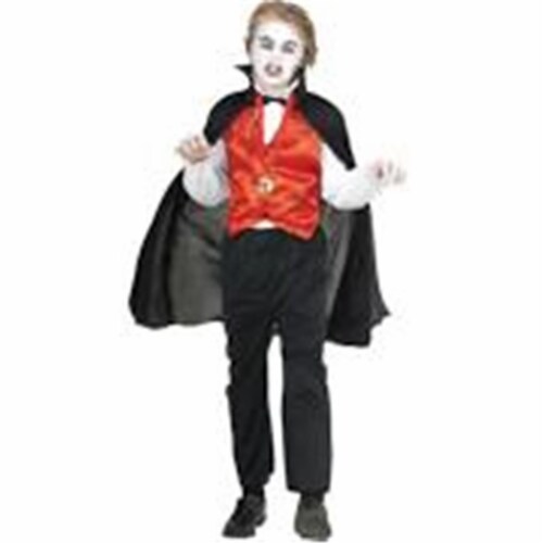 Rg Costumes 29022-S Kids Vampire Vest & Cape - Black & Red, Small Perspective: front