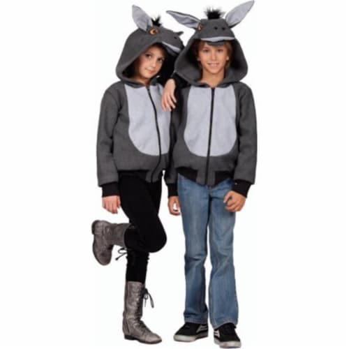 Rg Costumes 40528-S 100 Acres Donkey Hoodie Child Costume - Grey, Small Perspective: front