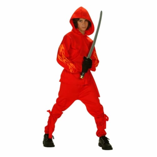 RG Costumes 90192-L Flaming Ninja Glow Costume - Size Child-Large Perspective: front