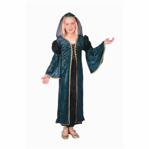 RG Costumes 91223-L Green Velvet Juliet Costume - Size Child-Large Perspective: front