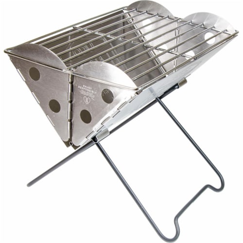 UCO 118388 Flatpack Mini Portable Stainless Steel Grill & Fire Pit Perspective: front