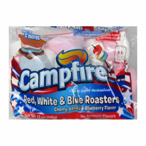 Campfire Red White & Blue Roasters Marshmallows Perspective: front