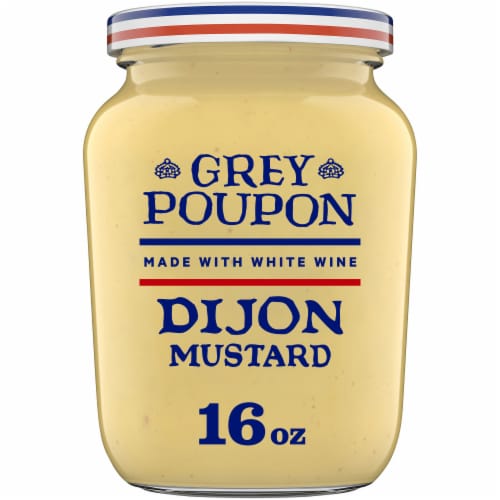 Grey Poupon Dijon Mustard Perspective: front