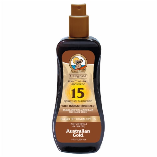 let Hurtig Oprigtighed Australian Gold Spray Gel Sunscreen With Bronzer SPF 15, 8 fl oz - Kroger