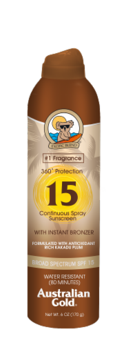 Australian Gold Continuous Spray Instant Bronzer Sunscreen SPF 15 Perspective: front