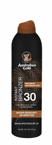 Australian Gold® Instant Bronzer Continuous Tanning Spray SPF 30 Quick Drying Sun Protection Perspective: front
