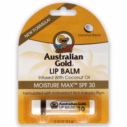Australian Gold® SPF 30 Moisture Max Coconut Flavor Lip Balm Perspective: front