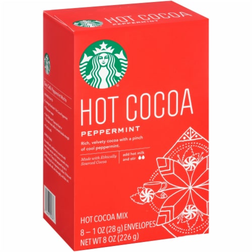 Starbucks Cocoa Mix Peppermint 8ct Perspective: front