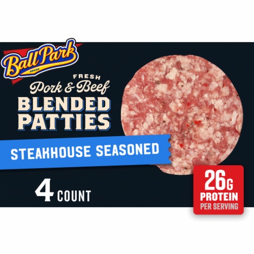 Ball Park® Steakhouse Seasoned Pork & Beef Patties for Burgers Perspective: front
