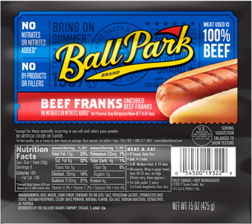 Ball Park Beef Franks Perspective: front