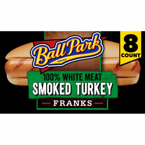 Ball Park Smoked White Meat Turkey Hot Dogs Perspective: front