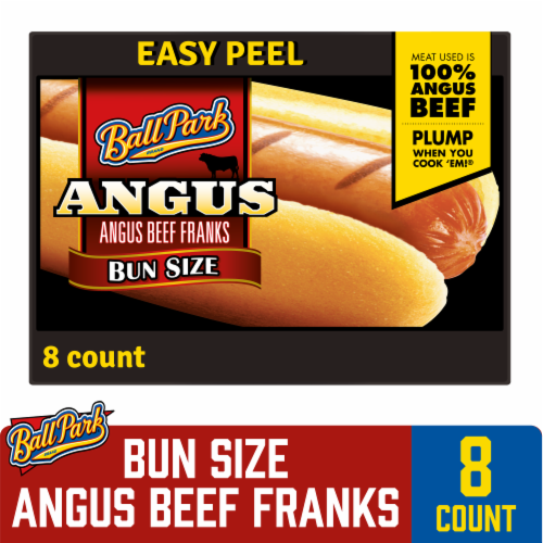 Ball Park® Bun Length Uncured Angus Beef Hot Dogs Perspective: front