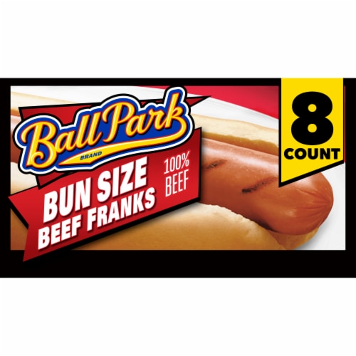 Ball Park Bun Length Beef Hot Dogs Perspective: front