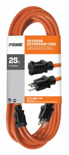 Prime 25 Ft. Outdoor Extension Cord - Orange Perspective: front