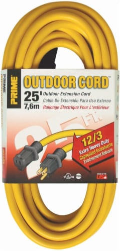 Prime® Outdoor Extra Heavy Duty Extension Cord - Yellow Perspective: front