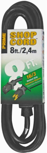 Prime® Shop Cord™ Medium Duty Extension Cord - Black Perspective: front