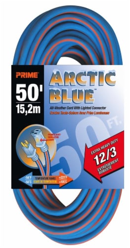 Prime® Arctic Blue™ All Weather Extension Cord Perspective: front
