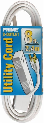 Prime® White 3-Outlet Utility Extension Cord, 8 ft - Kroger